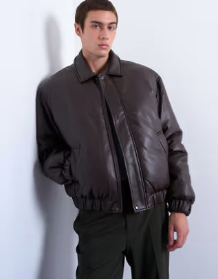 Blouson aviateur cuir chocolat