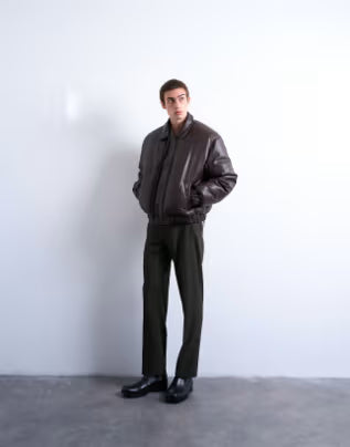 Blouson aviateur cuir chocolat