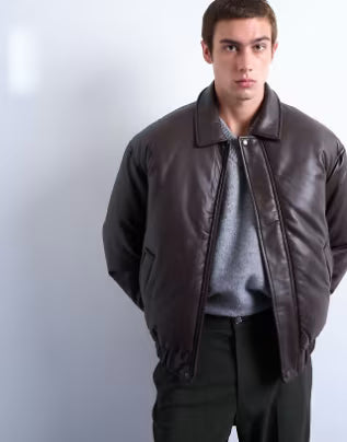 Blouson aviateur cuir chocolat