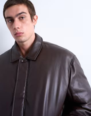 Blouson aviateur cuir chocolat