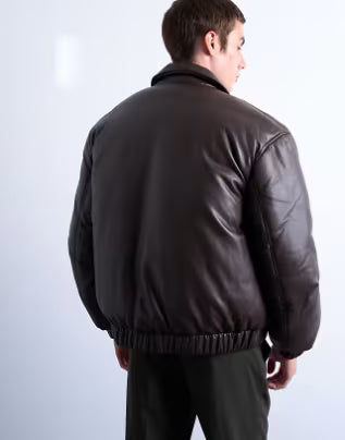 Blouson aviateur cuir chocolat