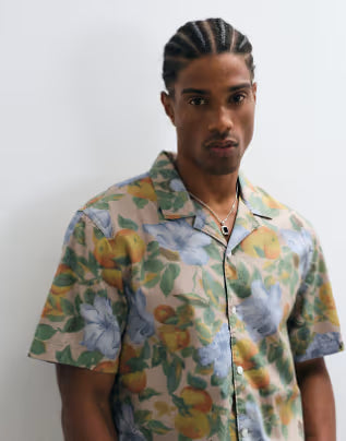 Chemise fleurie manches courtes