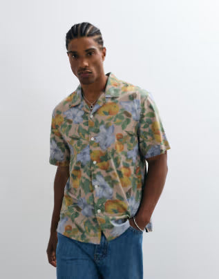 Chemise fleurie manches courtes
