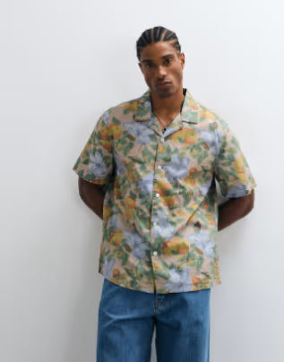 Chemise fleurie manches courtes